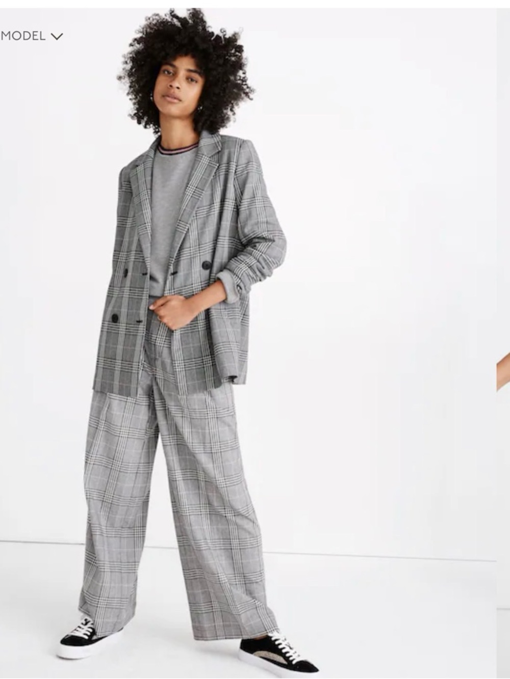 Madewell Caldwell double breasted blazer in Plaid S